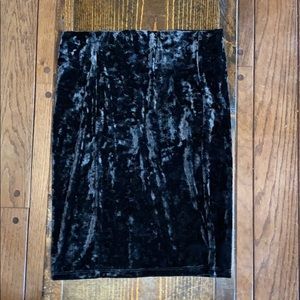 Velvet high waisted mini skirt
